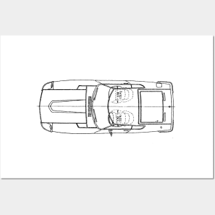 Datsun 240Z blueprint schematic in plan Posters and Art